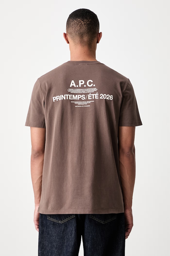 Odzież A.P.C. T-shirt bawełniany męski COHBS.M26465 beżowy