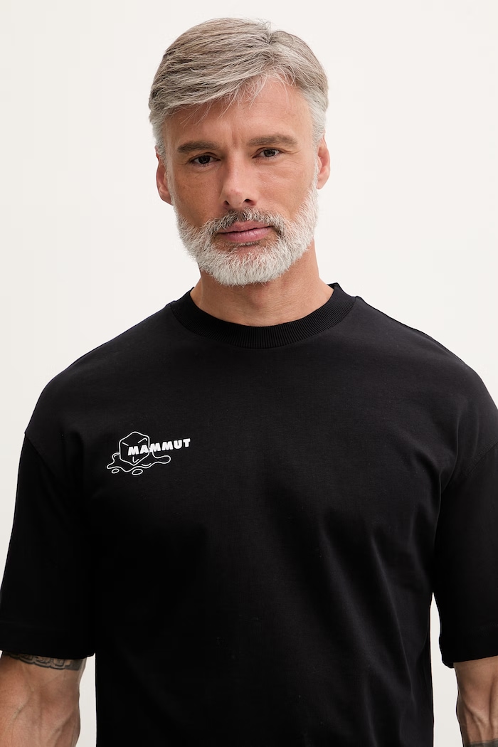 Mammut t-shirt Ανδρικό βαμβακερό μαύρο 1017.07520