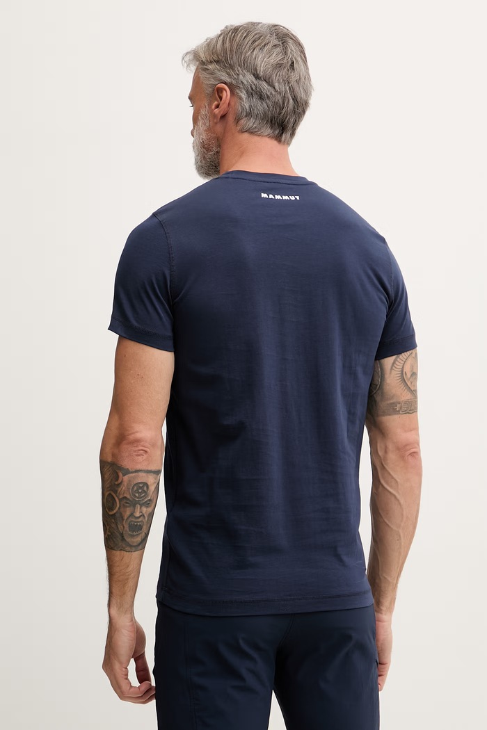 Ρούχα Mammut t-shirt ανδρικό βαμβακερό 1017.07820 σκούρο μπλε
