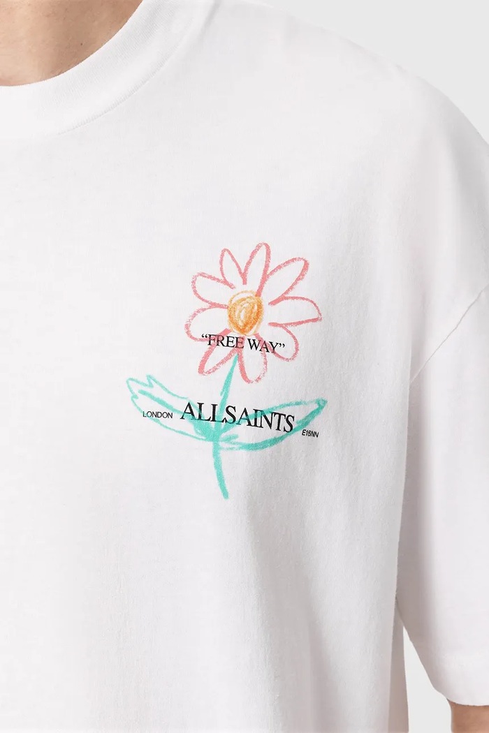 AllSaints oversize férfi pamut CRAYO M073PF fehér