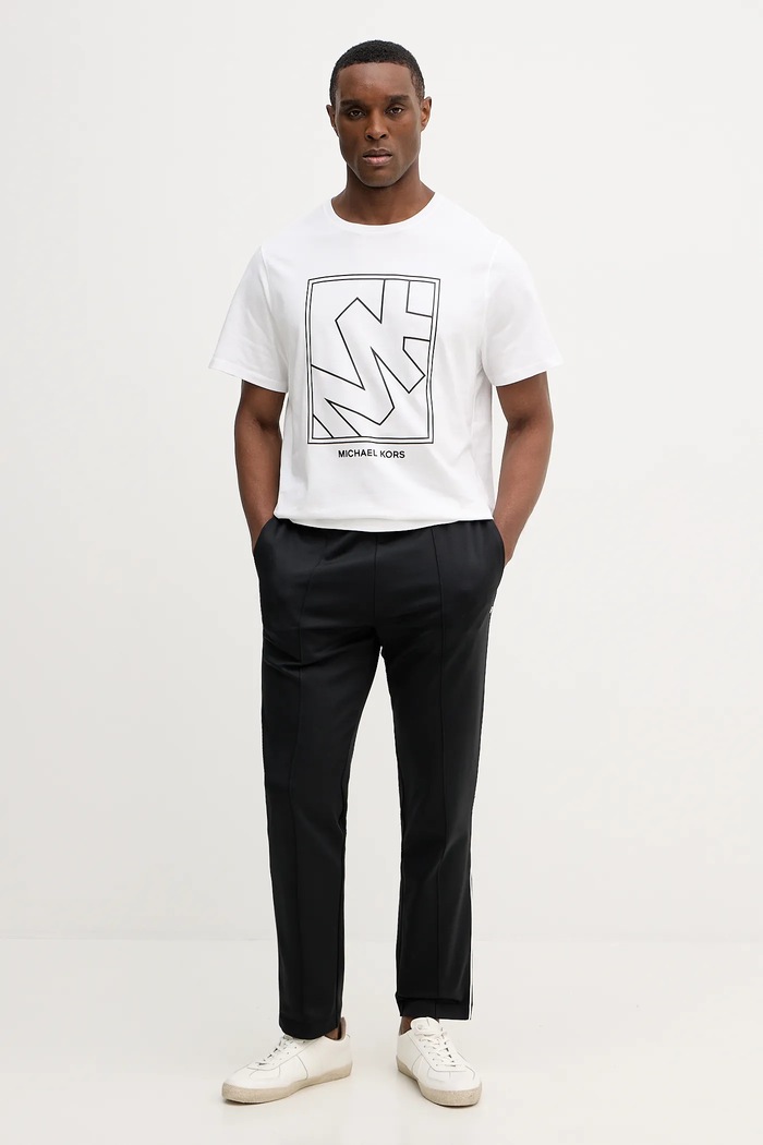Bavlněné tričko Michael Kors CR652SY1V2 bílá SS26
