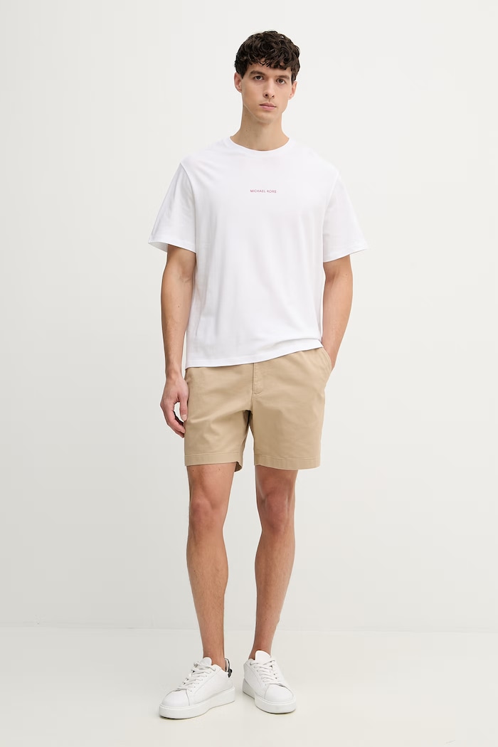 Michael Kors majica za muškarce od pamuka CR652VEFV4 bijela SS26