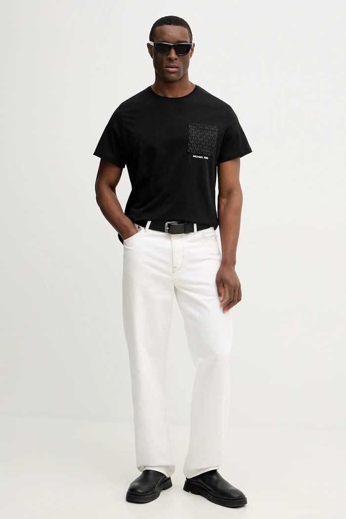 Michael Kors t-shirt bawełniany CR652T1FV4 czarny SS26