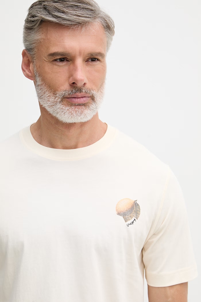 Mos Mosh tricou pentru bărbați, din bumbac Amalfi bej 510080