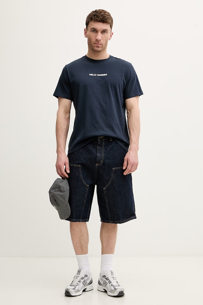 Helly Hansen t-shirt męski bawełniany CORE 54598.597 granatowy SS26