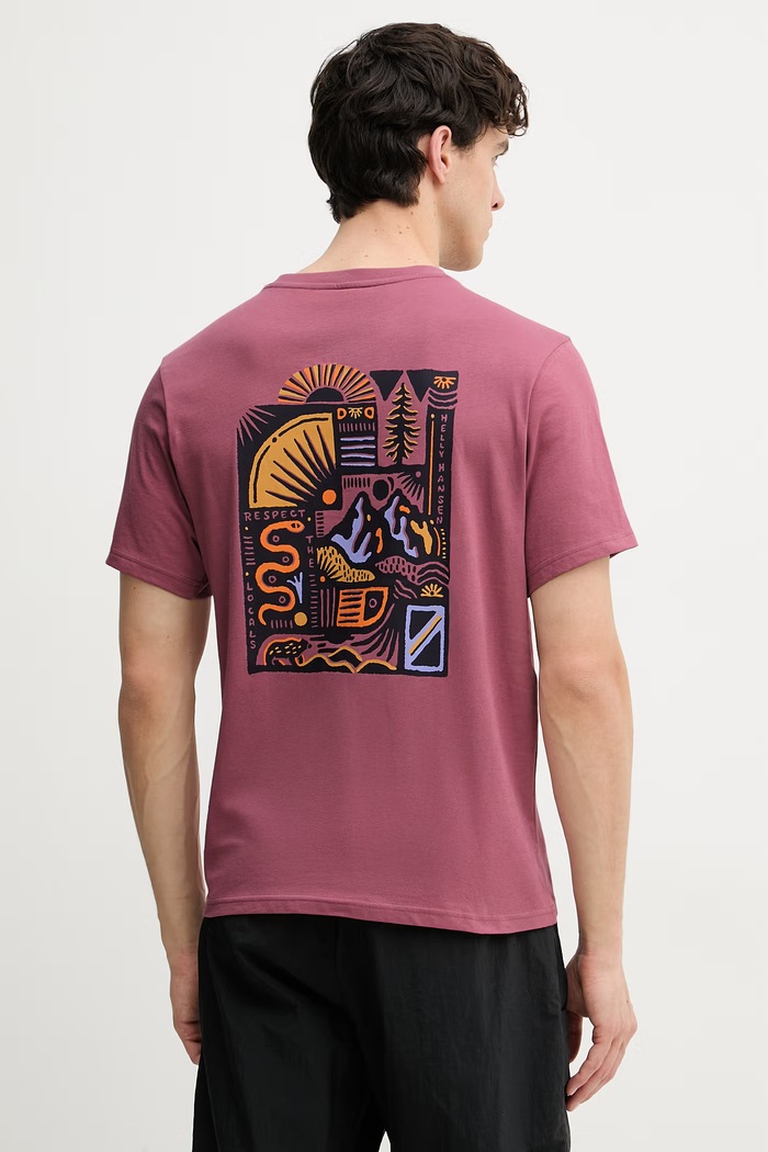 Helly Hansen t-shirt Ανδρικό βαμβακερό MASSIF GRAPHIC ροζ 54600.664