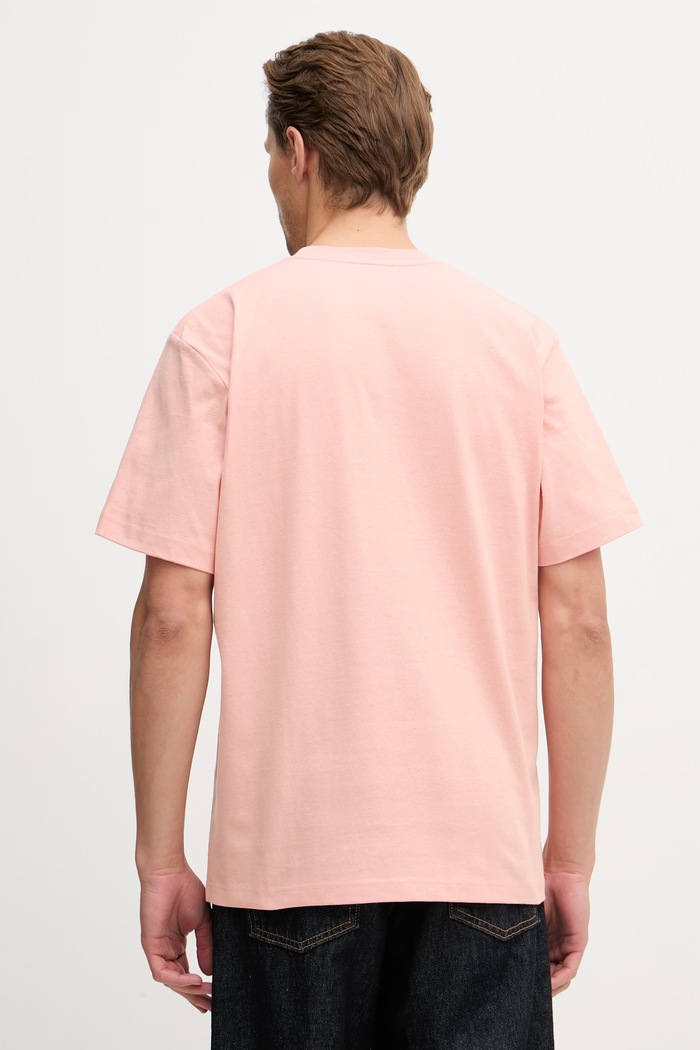 Ρούχα Lacoste T-shirt Ανδρικό Βαμβακερό TH0876 ροζ