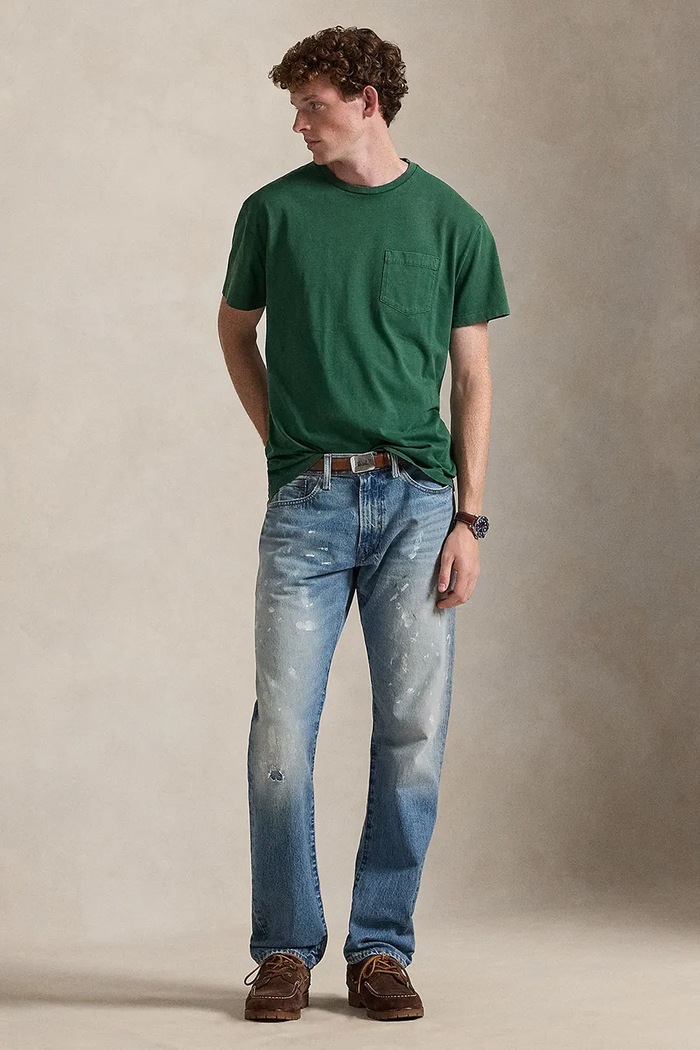 Дрехи Памучна тениска Polo Ralph Lauren WEATHERED 20/2 710977904014 зелен
