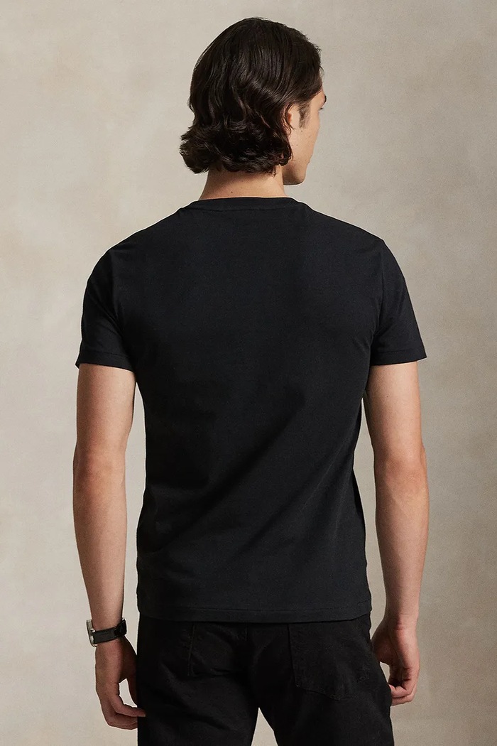 Памучна тениска Polo Ralph Lauren 26/1 JERSEY 710P08093002 черен SS26