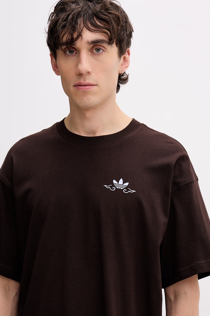 adidas Originals t-shirt da uomo in cotone marrone KW8003