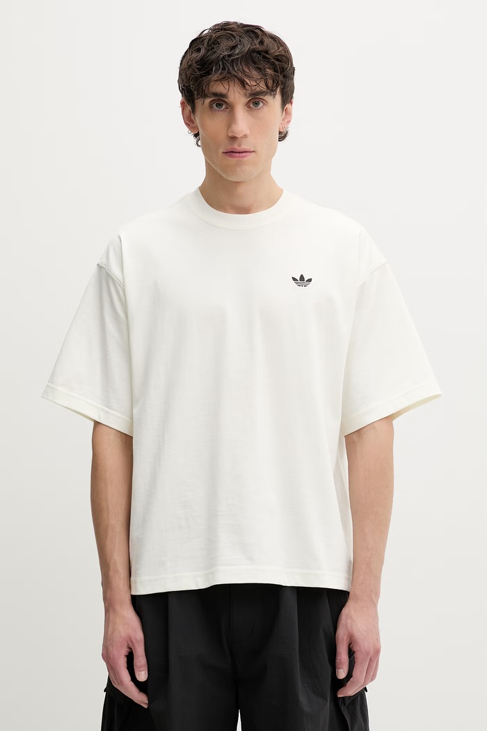 Oblečenie adidas Originals pánske bavlnené tričko Airbrush KW8008 béžová