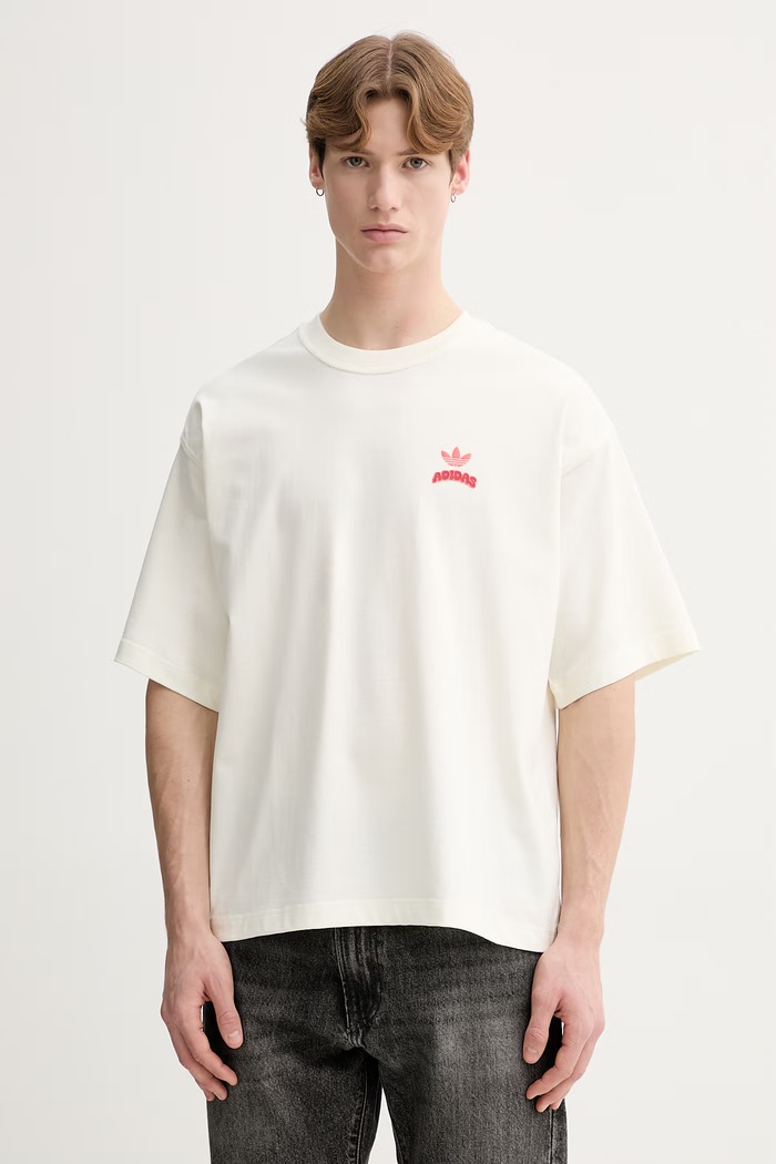 Oblečenie Bavlnené tričko adidas Originals KW8010 béžová