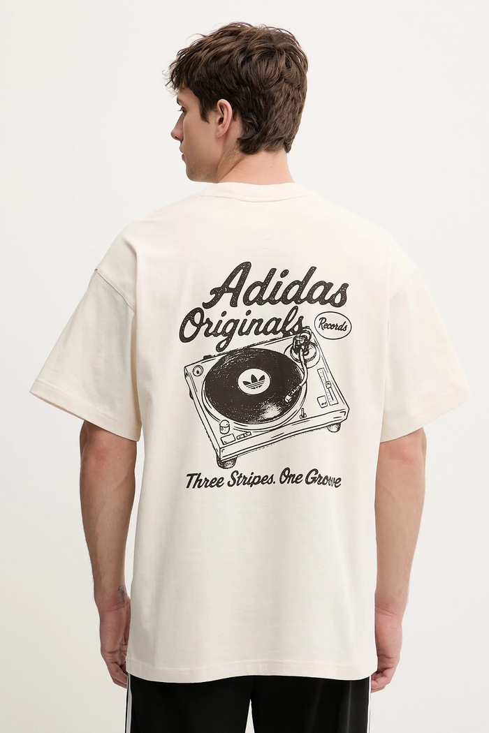 Bavlnené tričko adidas Originals relaxed béžová KW7990
