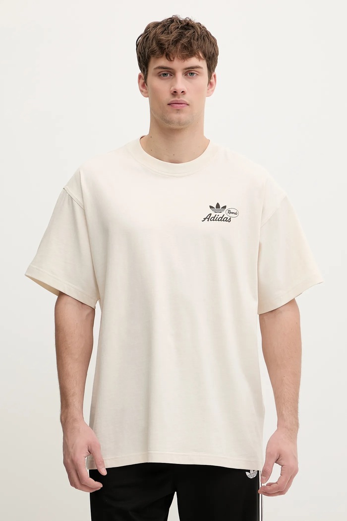 Oblečenie Bavlnené tričko adidas Originals KW7990 béžová