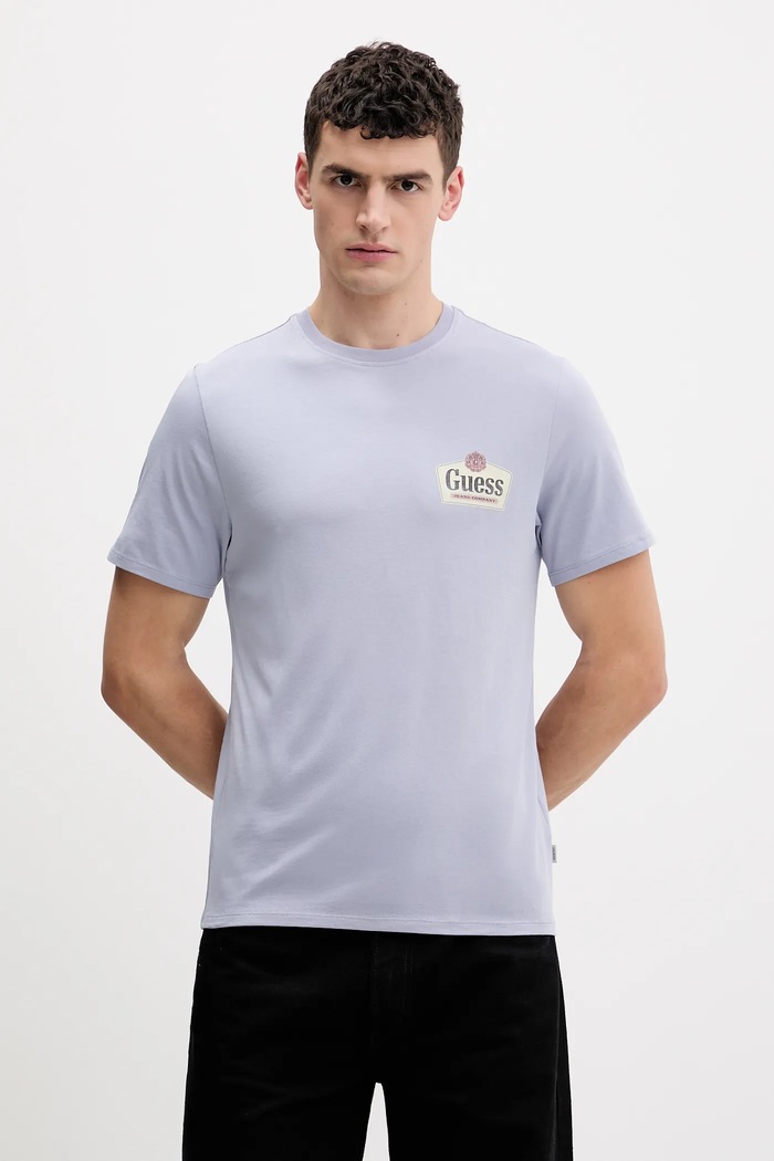 Guess Jeans t-shirt bawełniany nadruk niebieski M6RI38.K8HM0