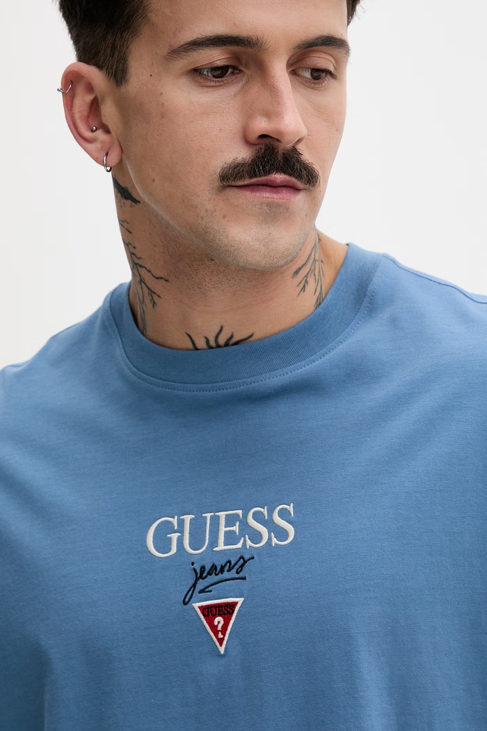 Guess Jeans oversize férfi pamut kék M6RI45.K8HM0
