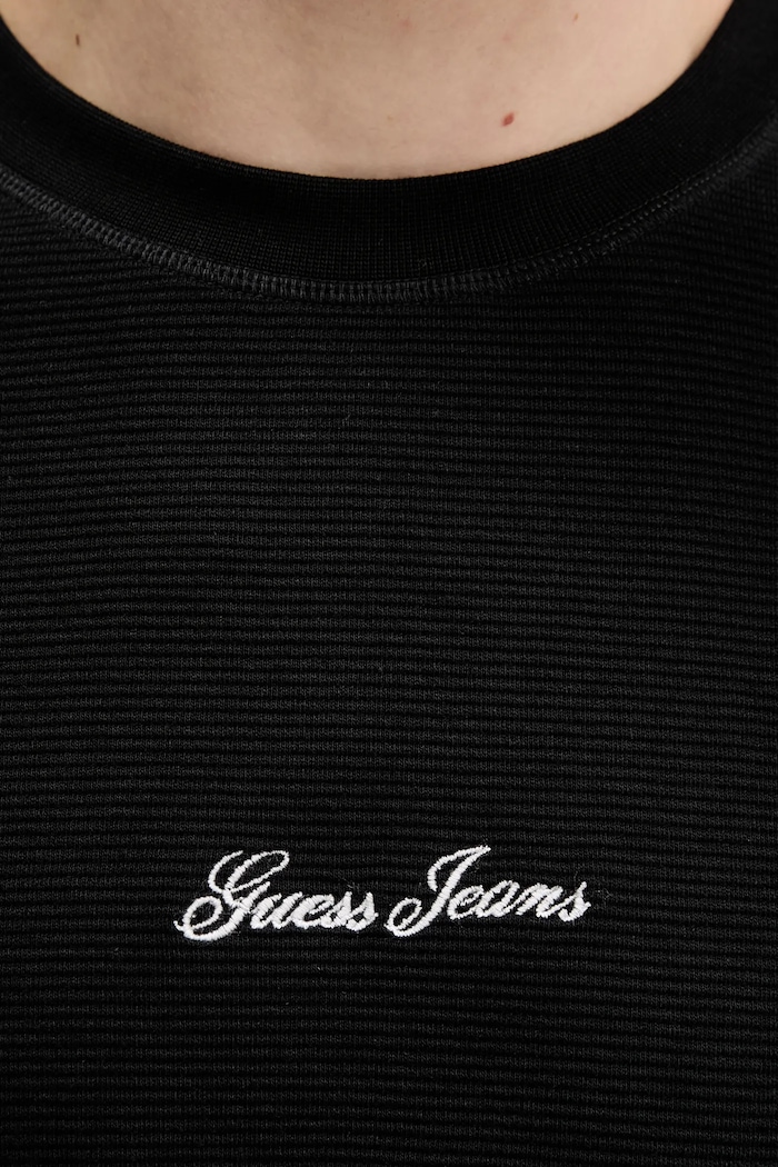 Bavlnené tričko s dlhým rukávom Guess Jeans M6RP13.KD461 čierna