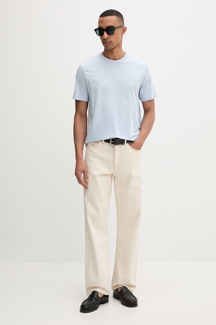 Calvin Klein Tričko pánske bavlnené LV04LC255G modrá SS26