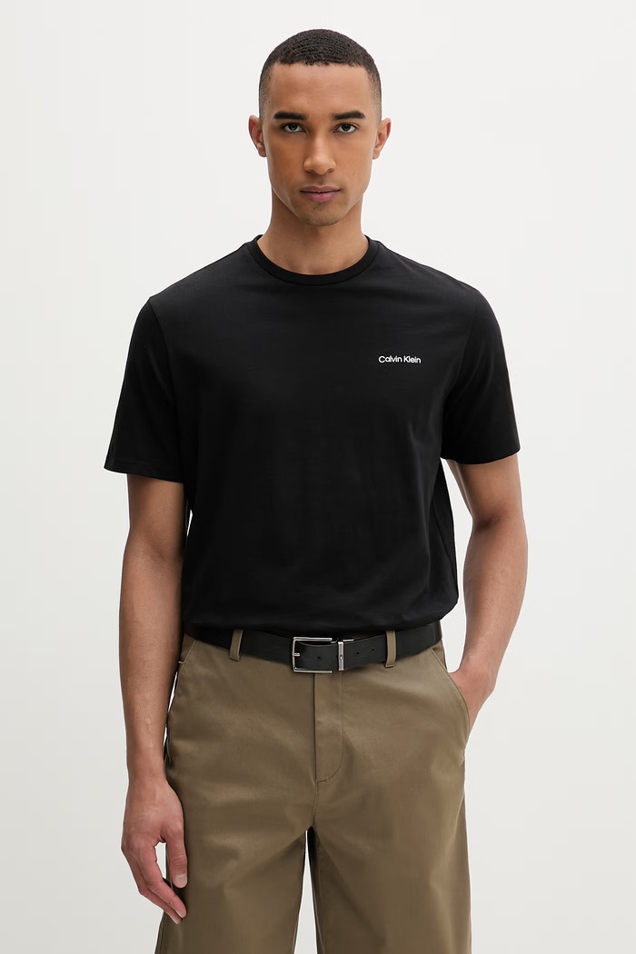 Calvin Klein t-shirt Ανδρικό βαμβακερό μαύρο LV04LC255G