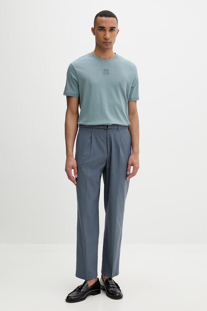 Calvin Klein T-shirt męski bawełniany LV04LF243G zielony SS26