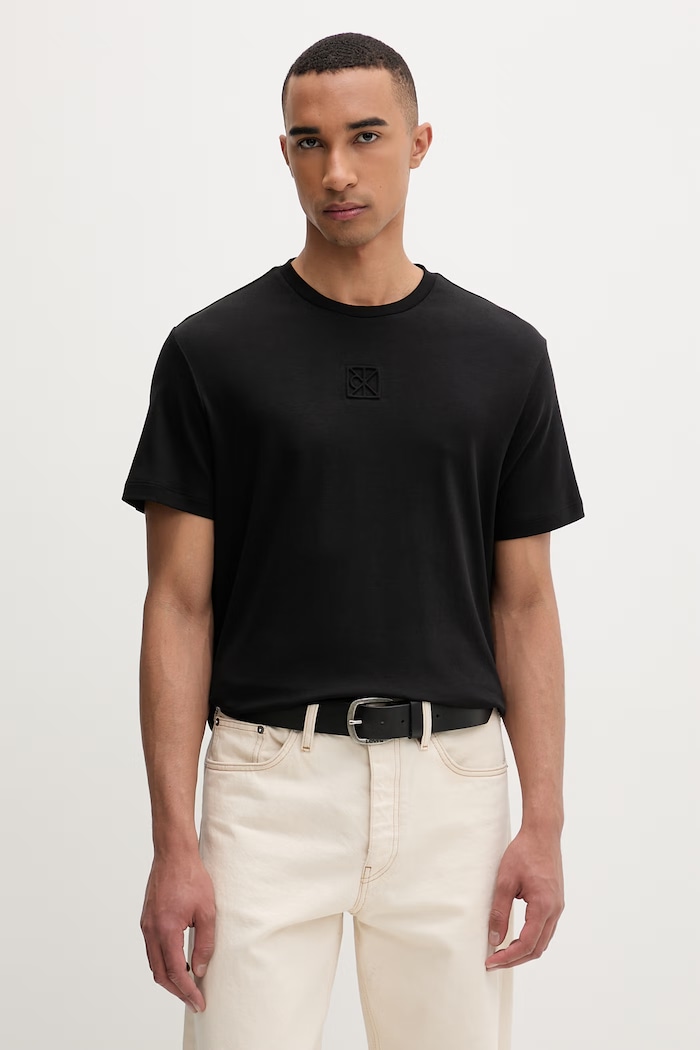 Calvin Klein tričko pánske bavlnené čierna LV04LF243G