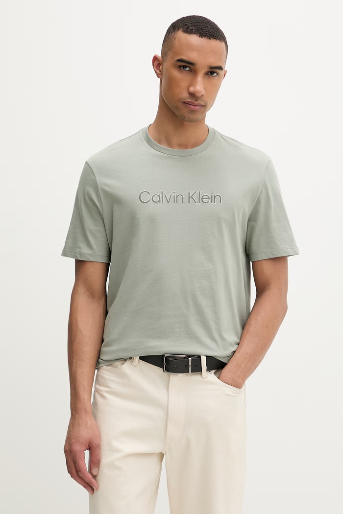 Calvin Klein tričko pánske bavlnené zelená LV04LF809G