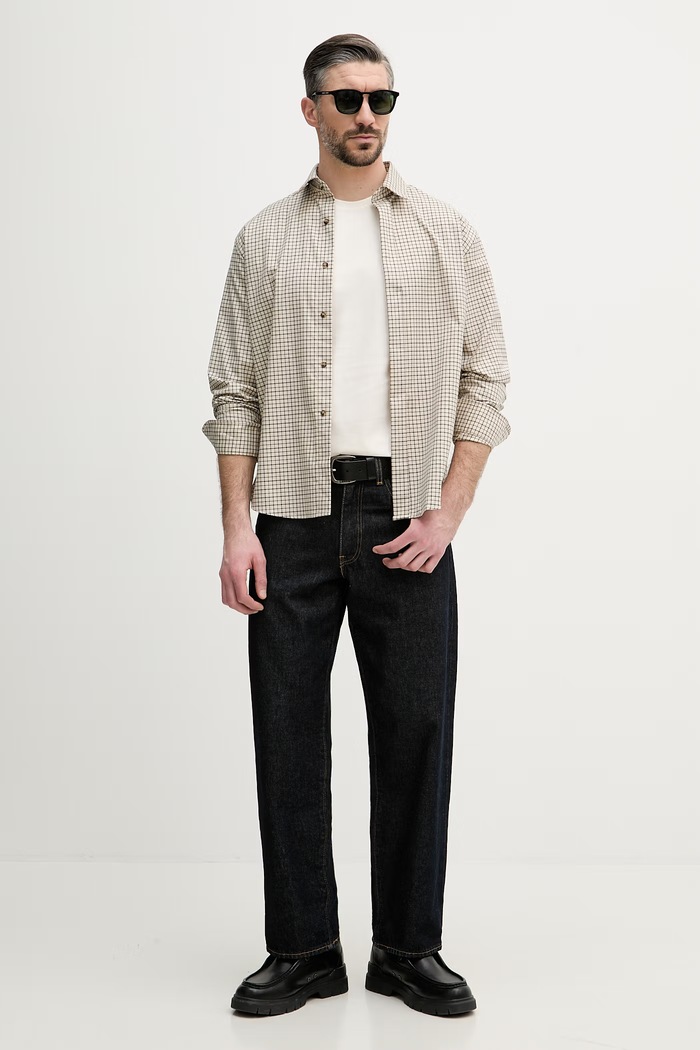 Barbour tricou basic bărbătesc din bumbac Camber MTS1395 bej SS26