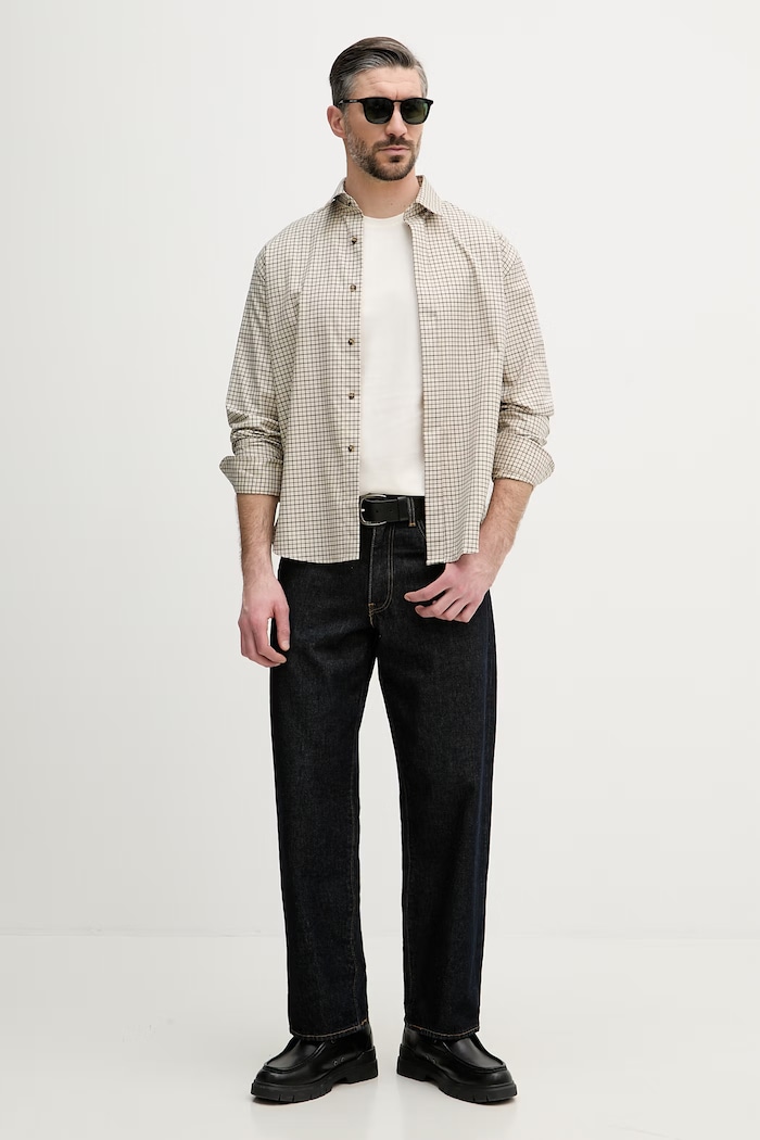 Barbour tricou basic bărbătesc din bumbac Camber MTS1395 bej SS26