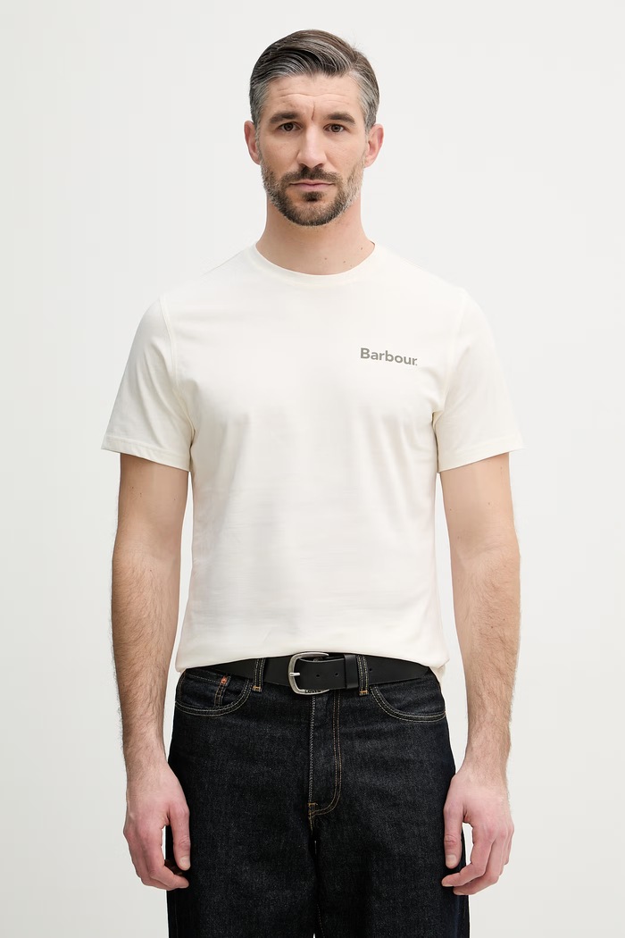 Îmbrăcăminte Barbour tricou basic bărbătesc din bumbac Camber MTS1395 bej