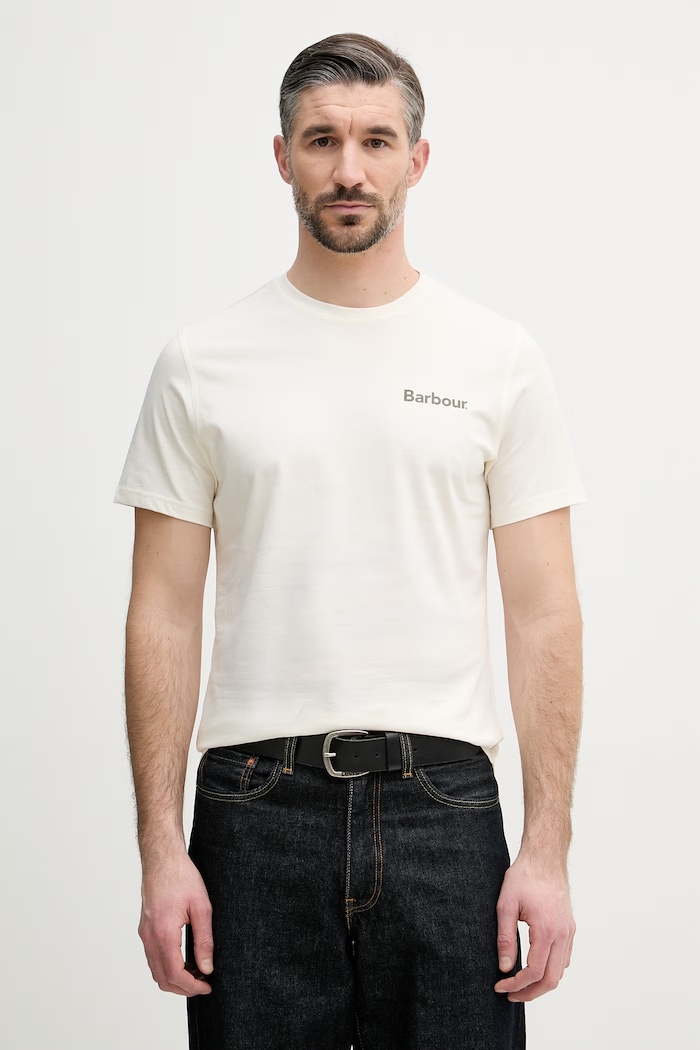 Îmbrăcăminte Barbour tricou basic bărbătesc din bumbac Camber MTS1395 bej