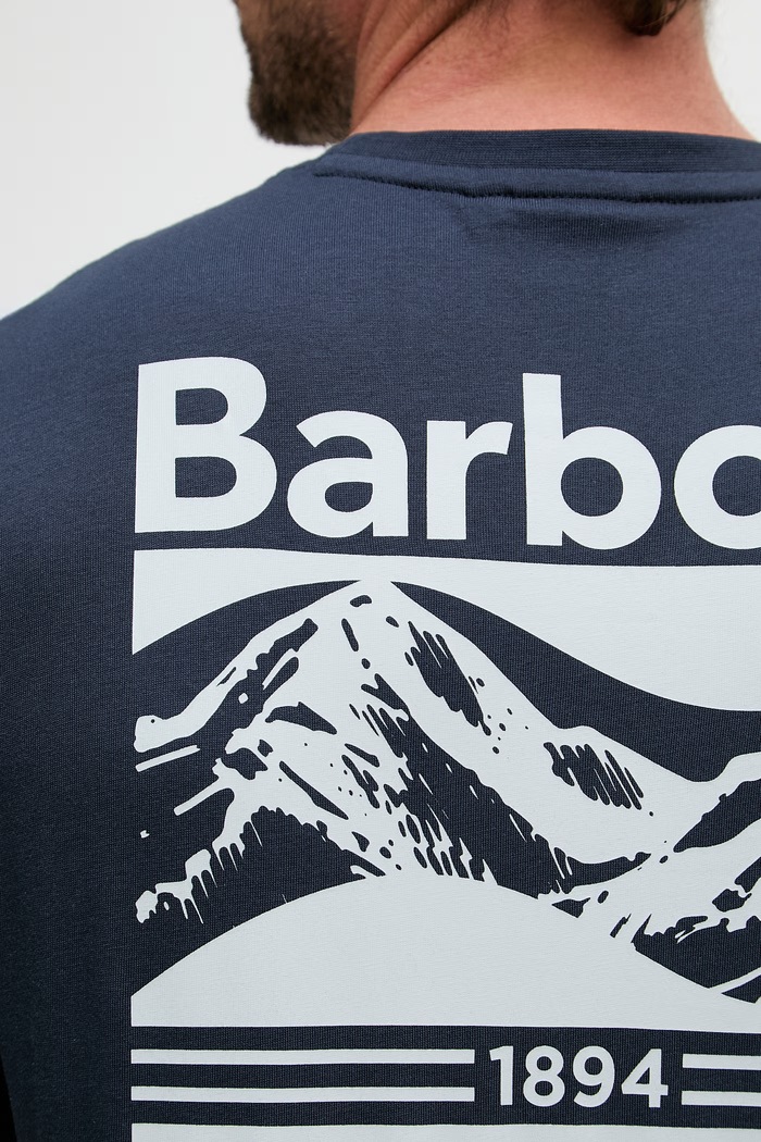Barbour basic tričko pánske bavlnené Camber MTS1395 tmavomodrá