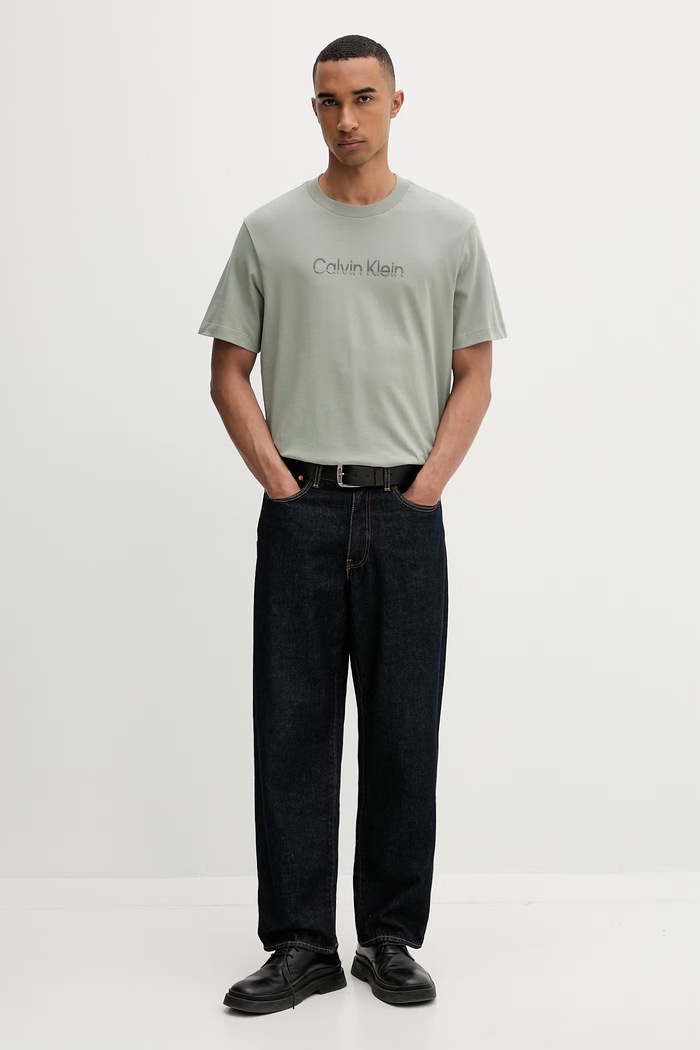 Calvin Klein tričko pánske bavlnené LV04LF813G zelená SS26