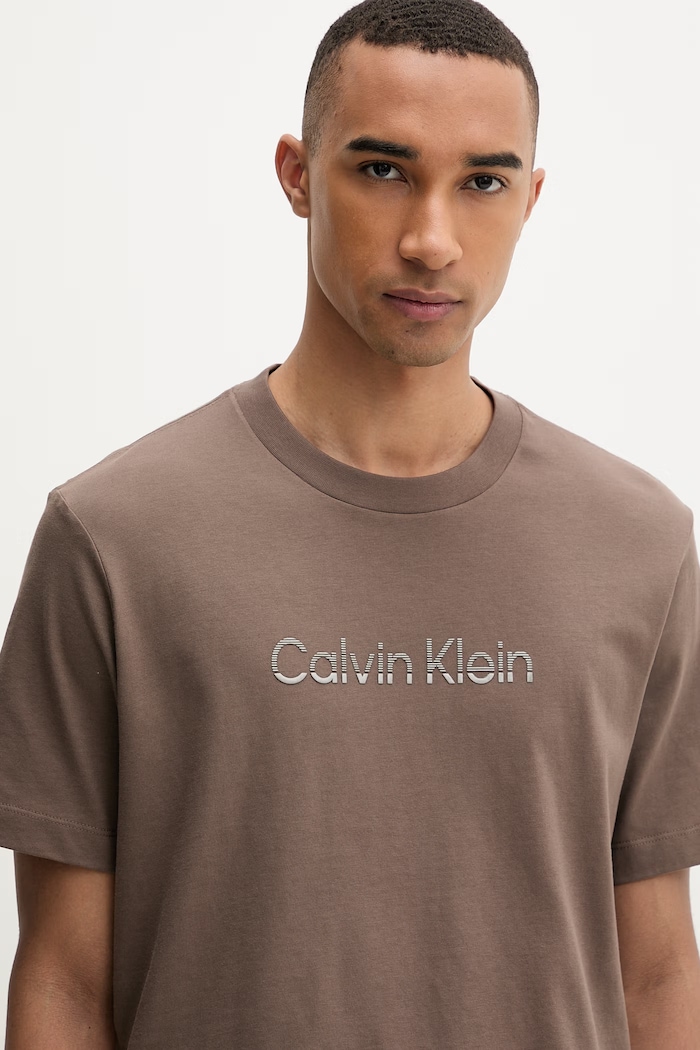Calvin Klein tričko pánske bavlnené hnedá LV04LF813G