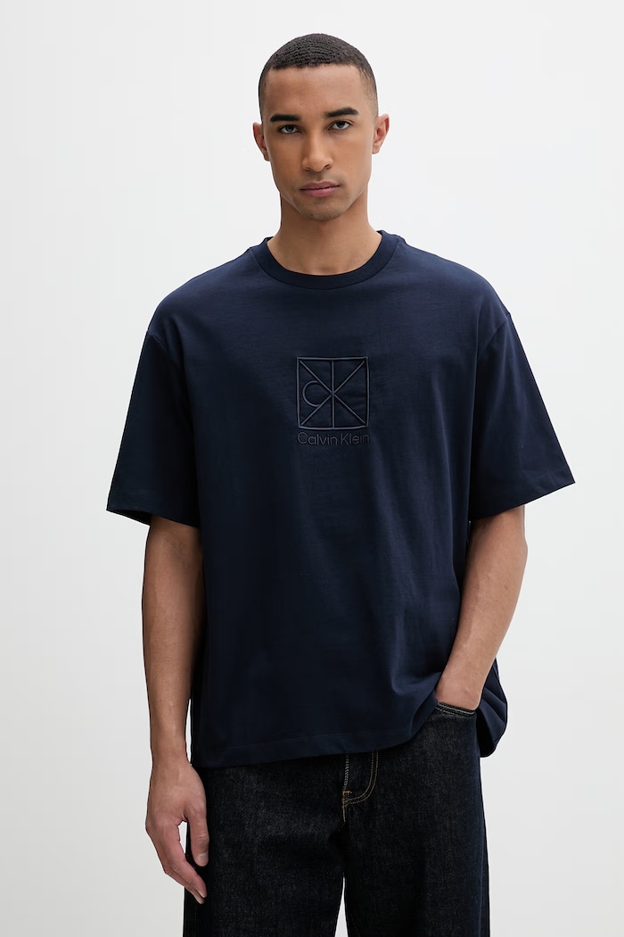 Calvin Klein тениска мъжка от памук тъмносин LV14RF817G