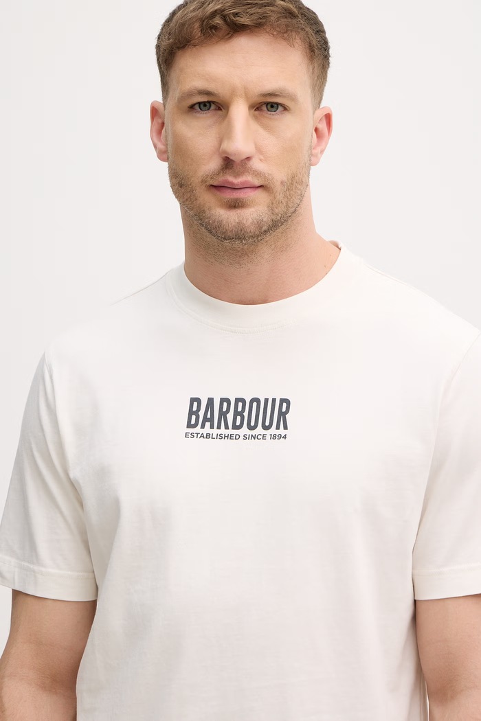Barbour pánske bavlnené tričko béžová MTS1552