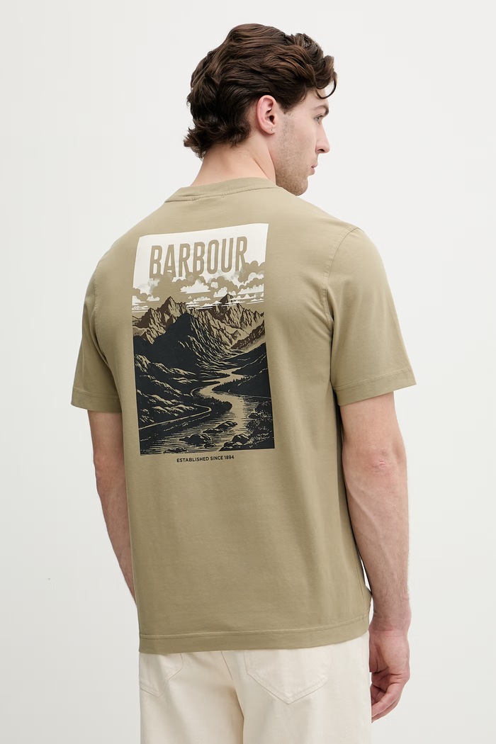 Barbour tričko pánske bavlnené zelená MTS1552