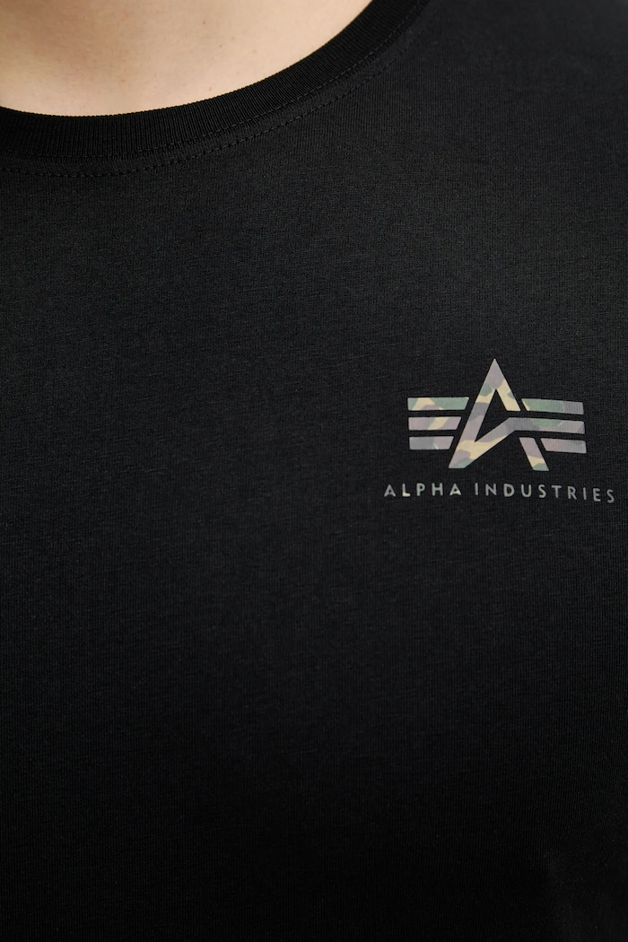 Alpha Industries t-shirt in cotone Backprint Mirror Camo 128507MC nero
