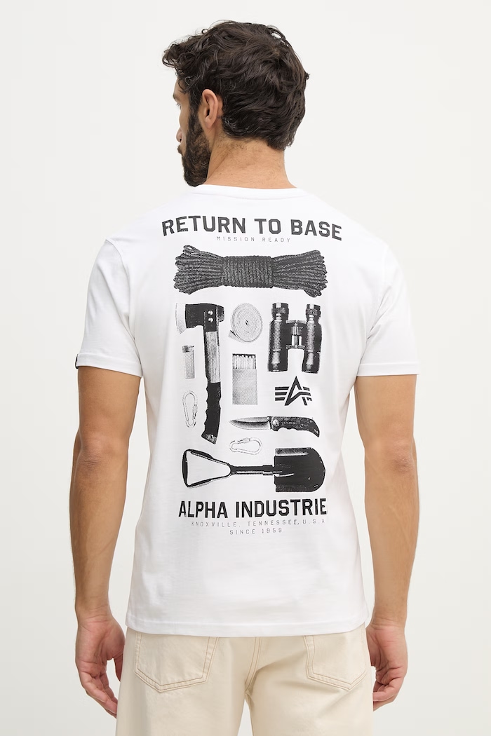 Alpha Industries cotton t-shirt Return To Base cotton white 266506