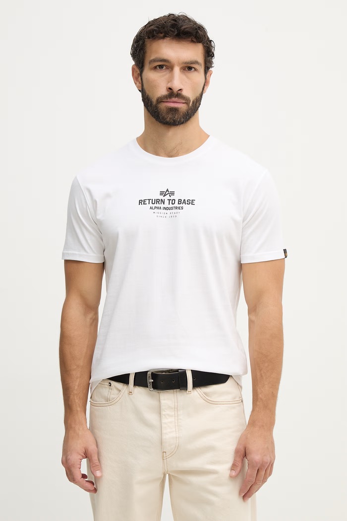 Clothing Alpha Industries cotton t-shirt Return To Base 266506 white