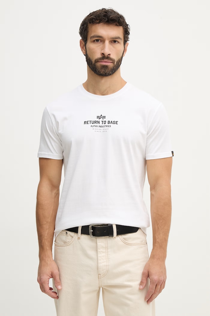 Clothing Alpha Industries cotton t-shirt Return To Base 266506 white