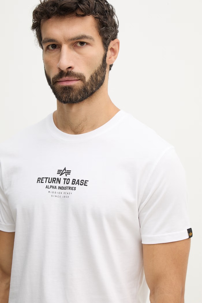 Alpha Industries cotton t-shirt Return To Base white 266506