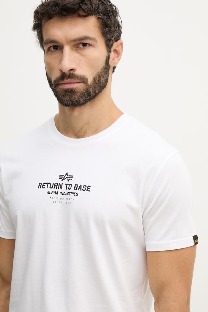 Alpha Industries cotton t-shirt Return To Base white 266506