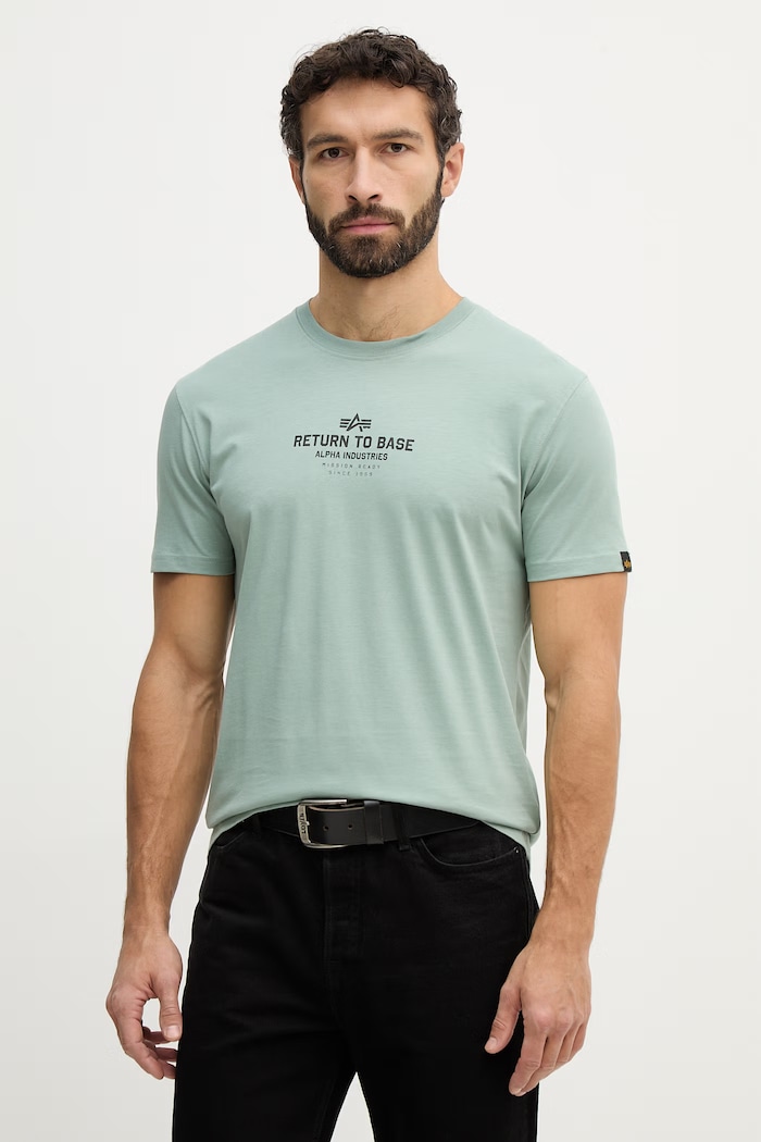 Alpha Industries cotton t-shirt Return To Base cotton green 266506