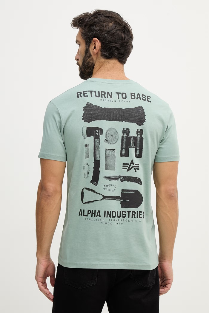 Clothing Alpha Industries cotton t-shirt Return To Base 266506 green