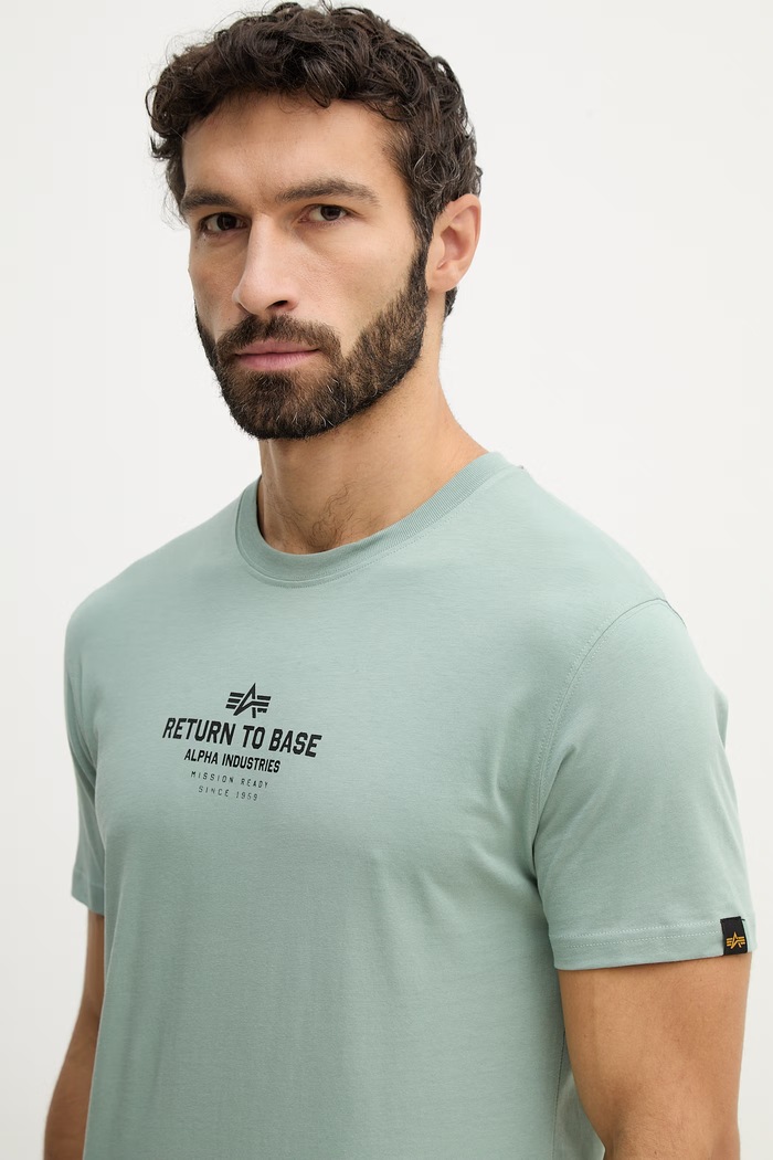 Alpha Industries cotton t-shirt Return To Base green 266506