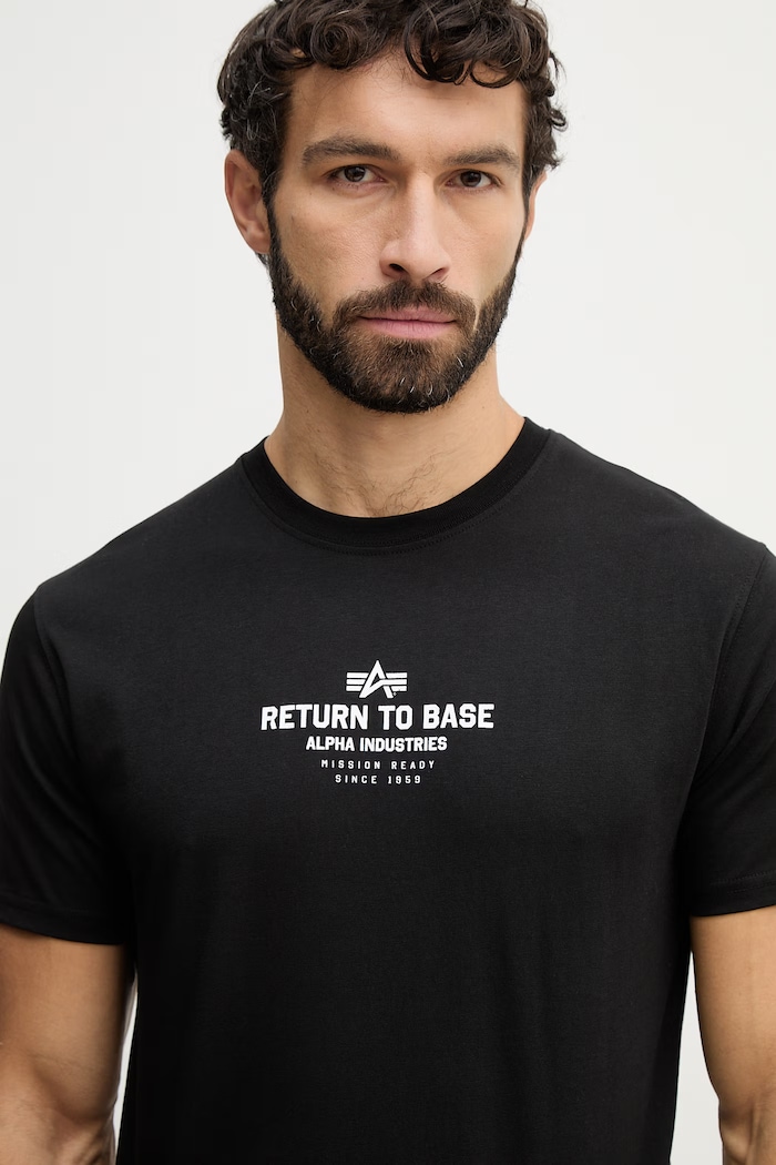 Alpha Industries cotton t-shirt Return To Base black 266506