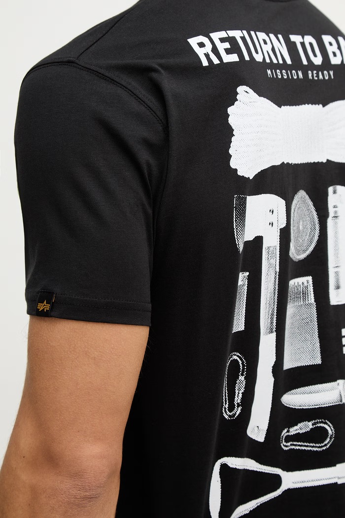 Alpha Industries cotton t-shirt Return To Base 266506 black