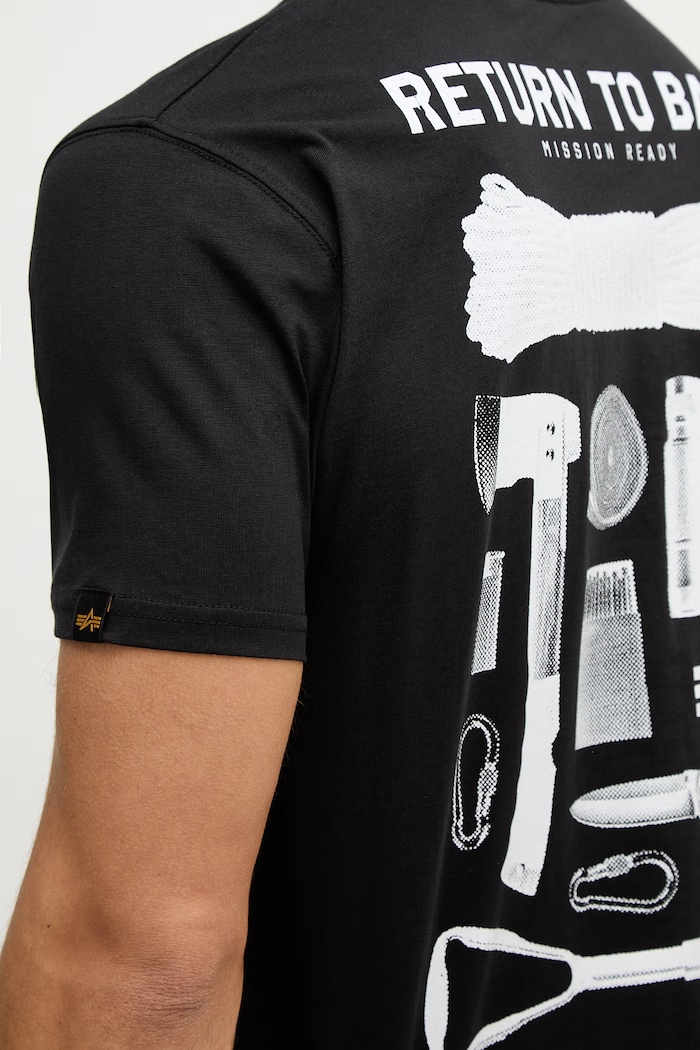 Alpha Industries cotton t-shirt Return To Base 266506 black