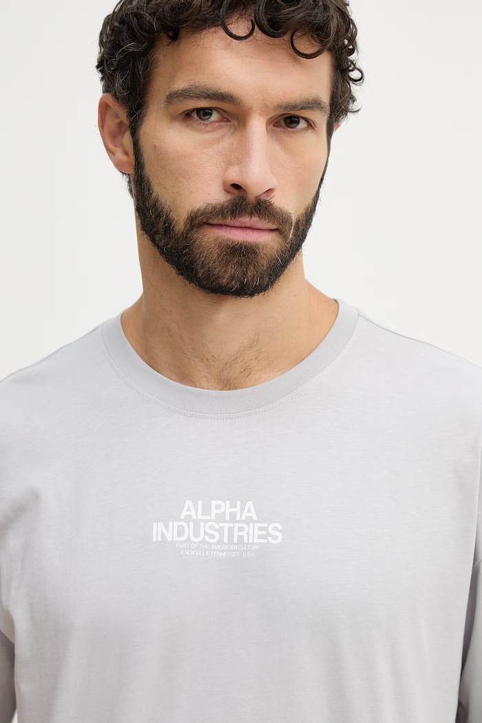 Памучна тениска Alpha Industries Scorpion Cyborg сив 266515