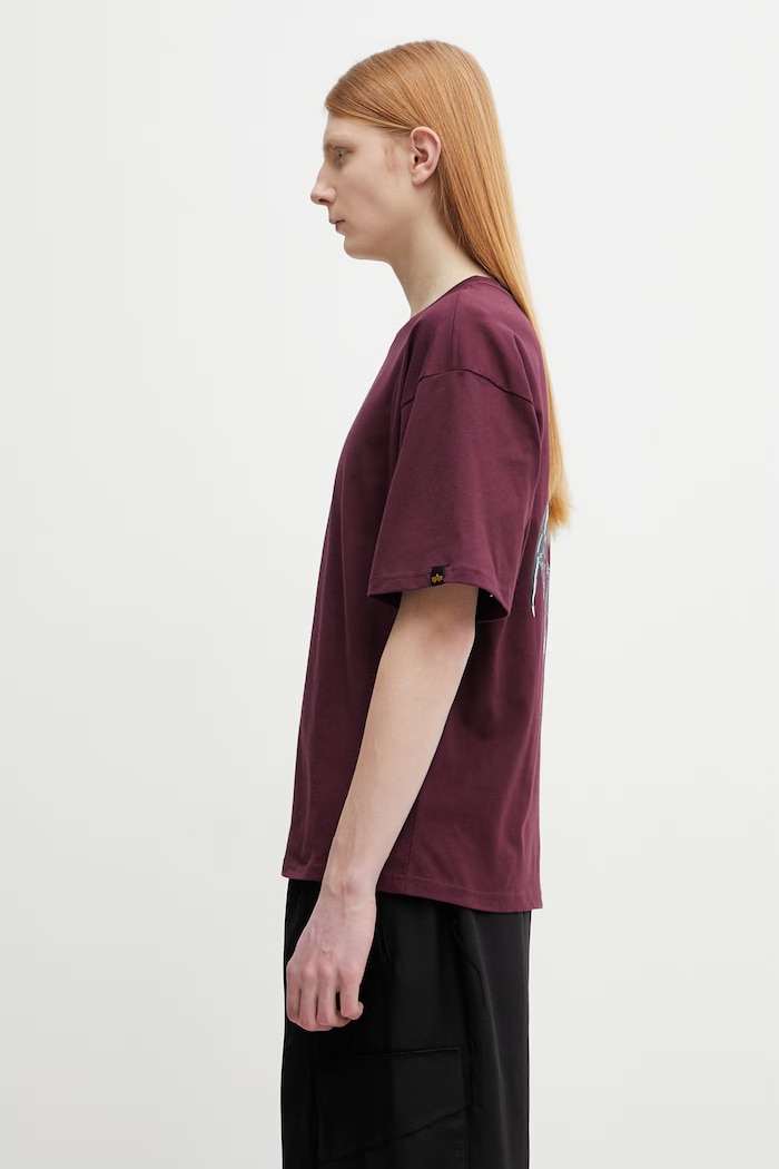 Alpha Industries cotton t-shirt Scorpion Cyborg 266515 maroon SS26